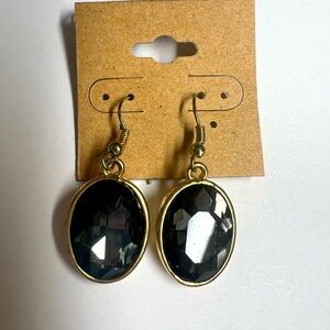 Smoky and gold dangle earrings